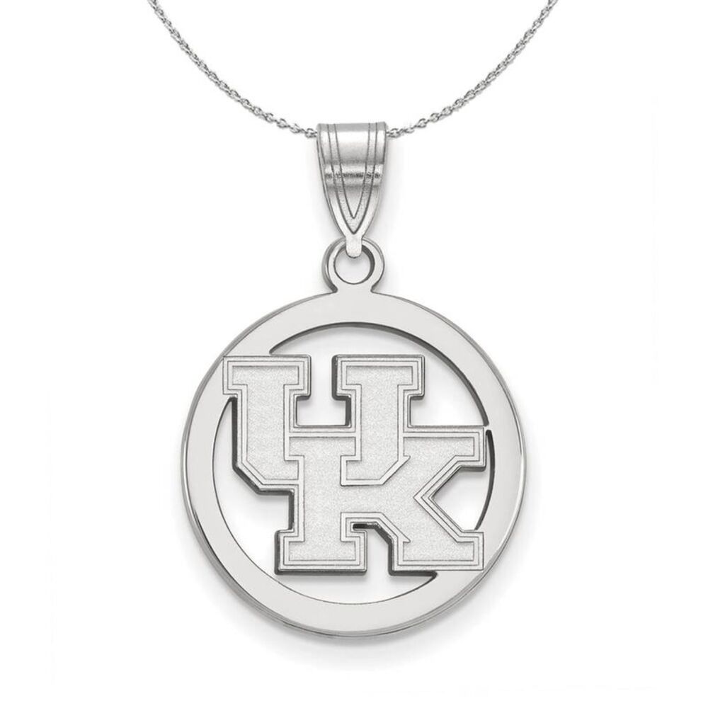 Sterling Silver U. of Kentucky Small Circle Necklace - 24 Inch